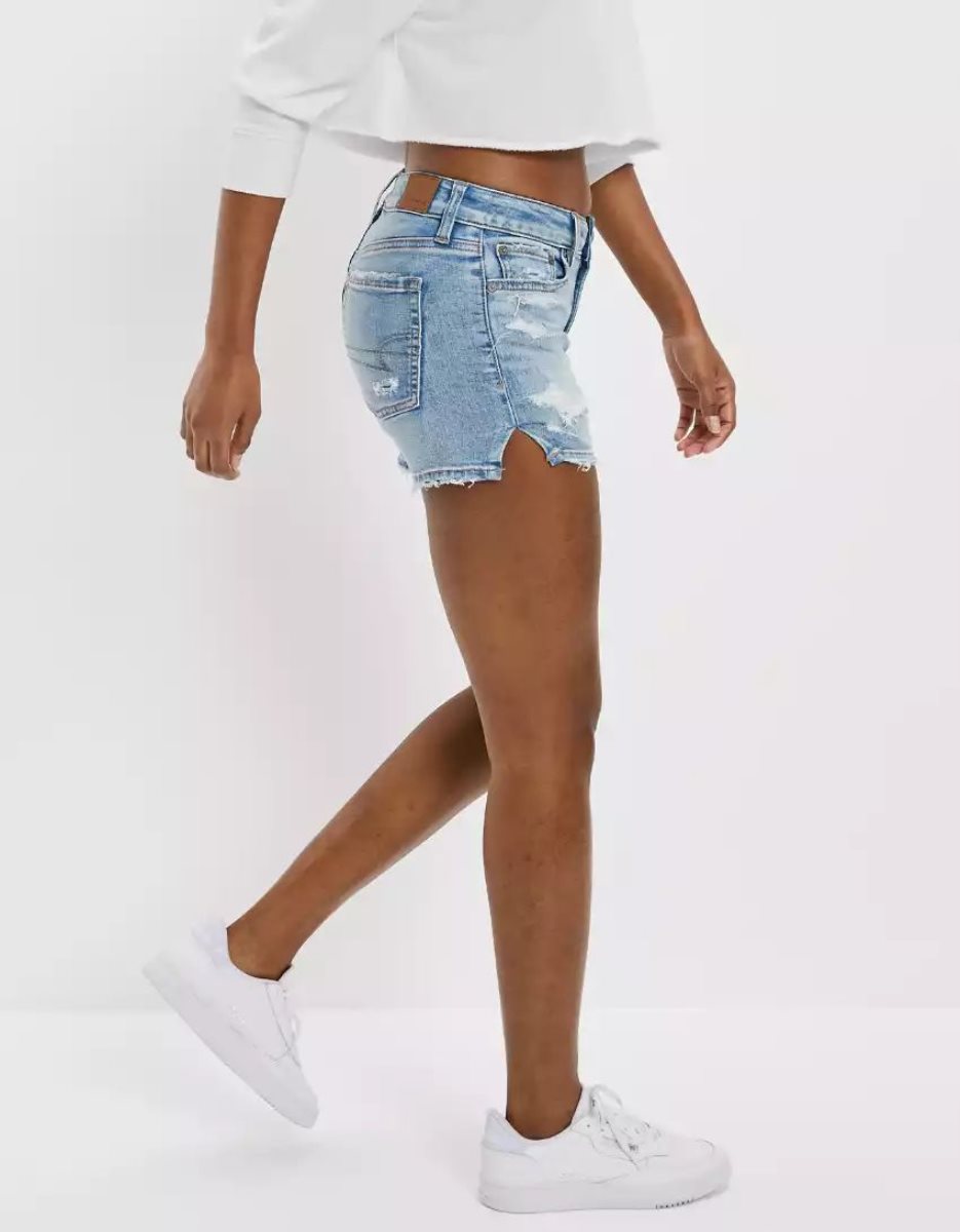 Shorts American Eagle AE Ne(x)t Level Denim Midi Indigo Clair Femme | XML-37449233